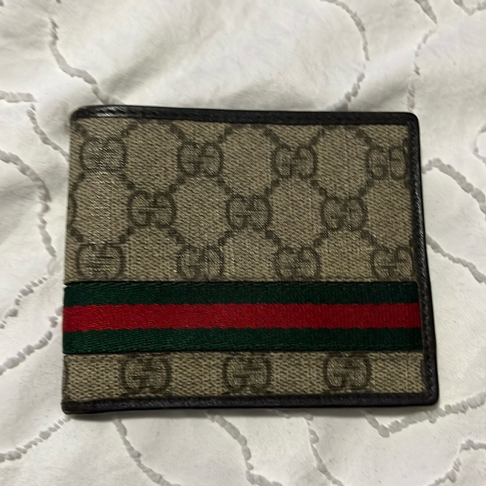 GUCCI GG Coating Canvas Leather Bifold Wallet Compact Wallet
